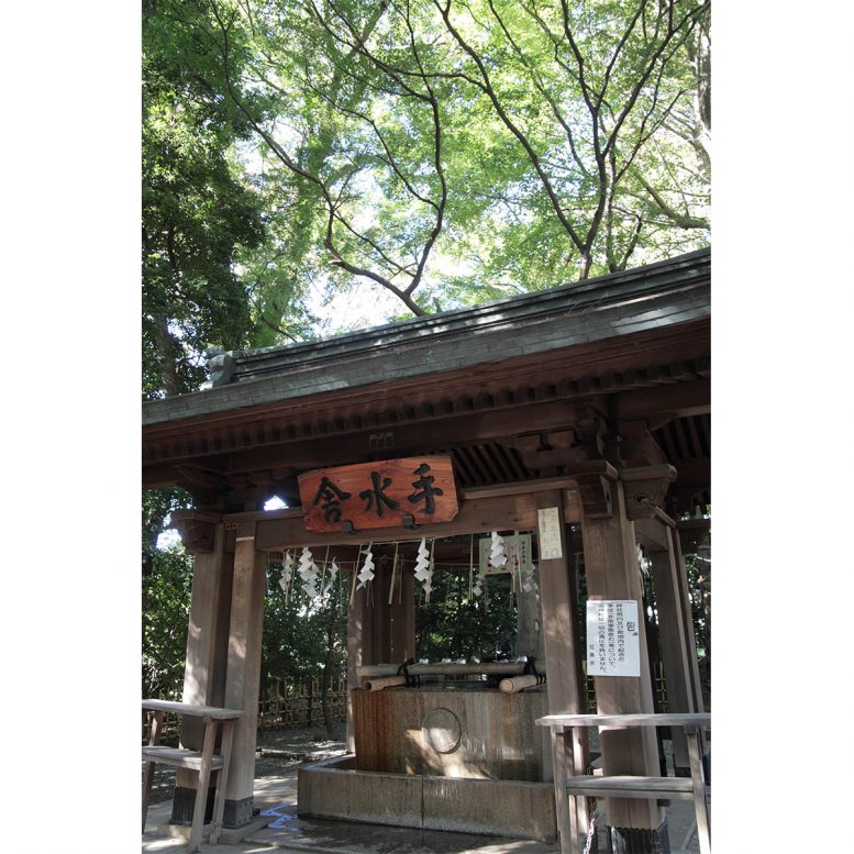 緑豊かな境内にある手水舎