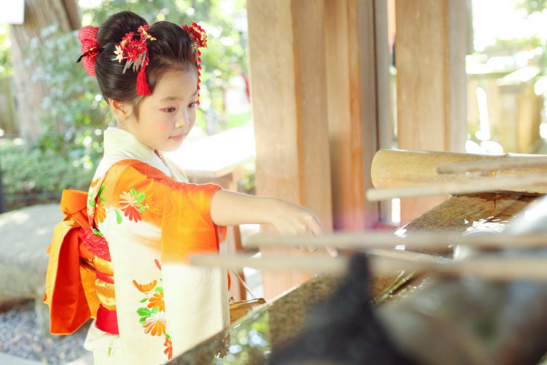 手水舎 7歳の七五三