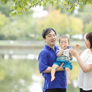 浮間公園で家族写真撮影