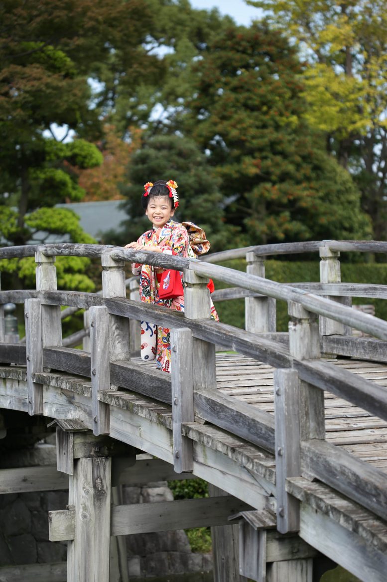 日本庭園の花田苑で七五三の出張撮影