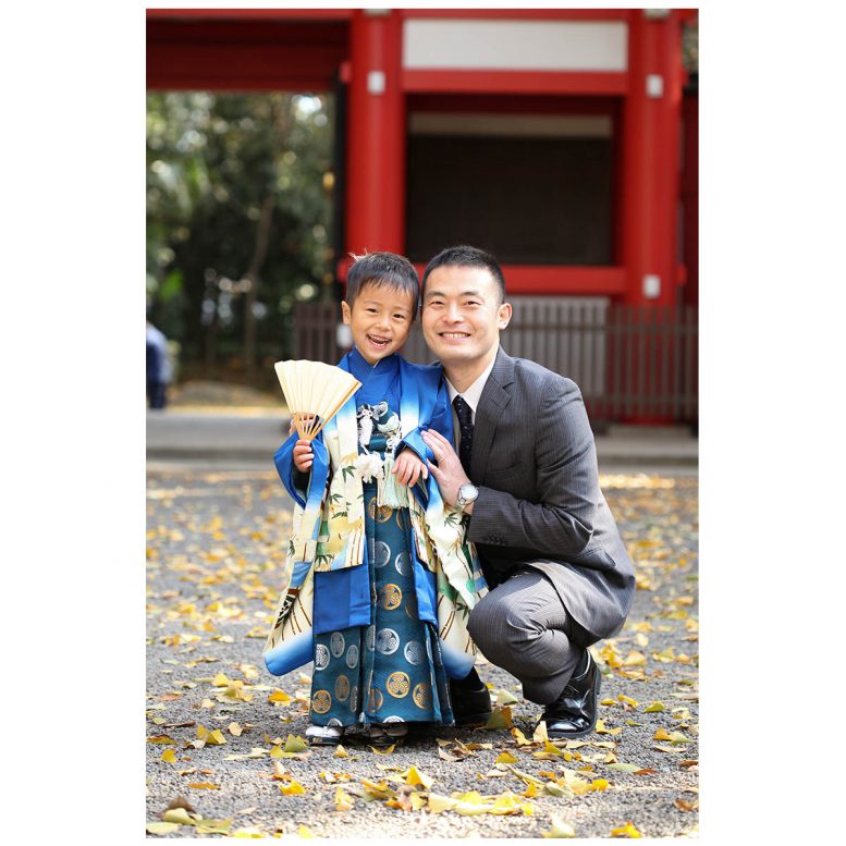 5歳の七五三 パパと一緒に