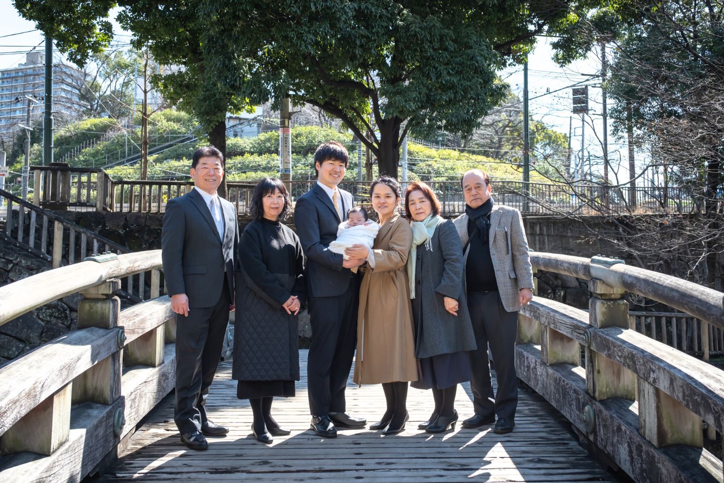 王子神社の舟串橋(ふなくしばし)でお宮参り写真撮影