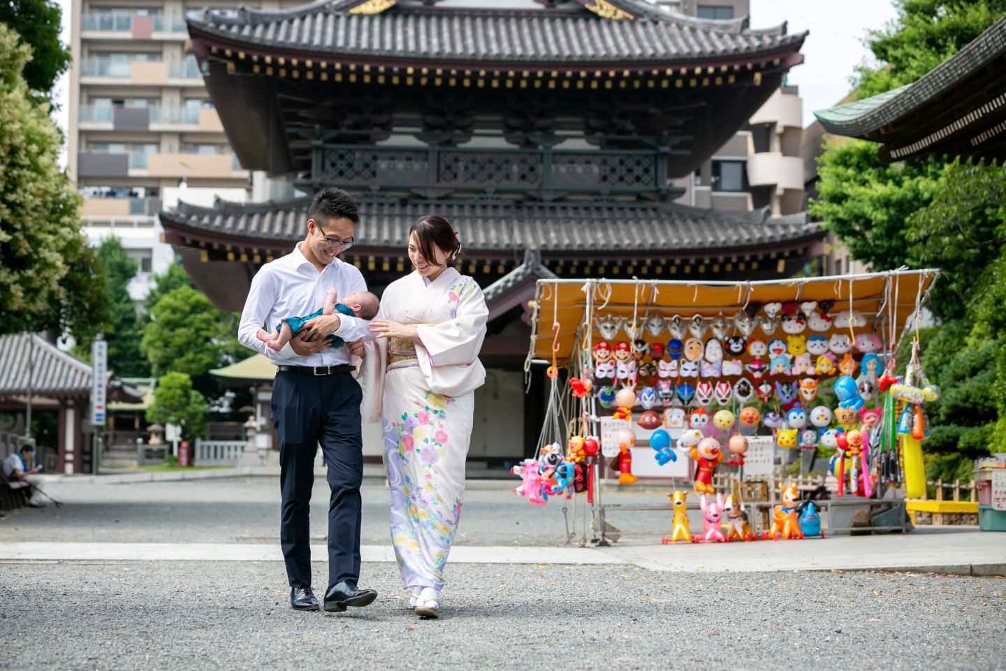 川崎大師 自然なお宮参りカット