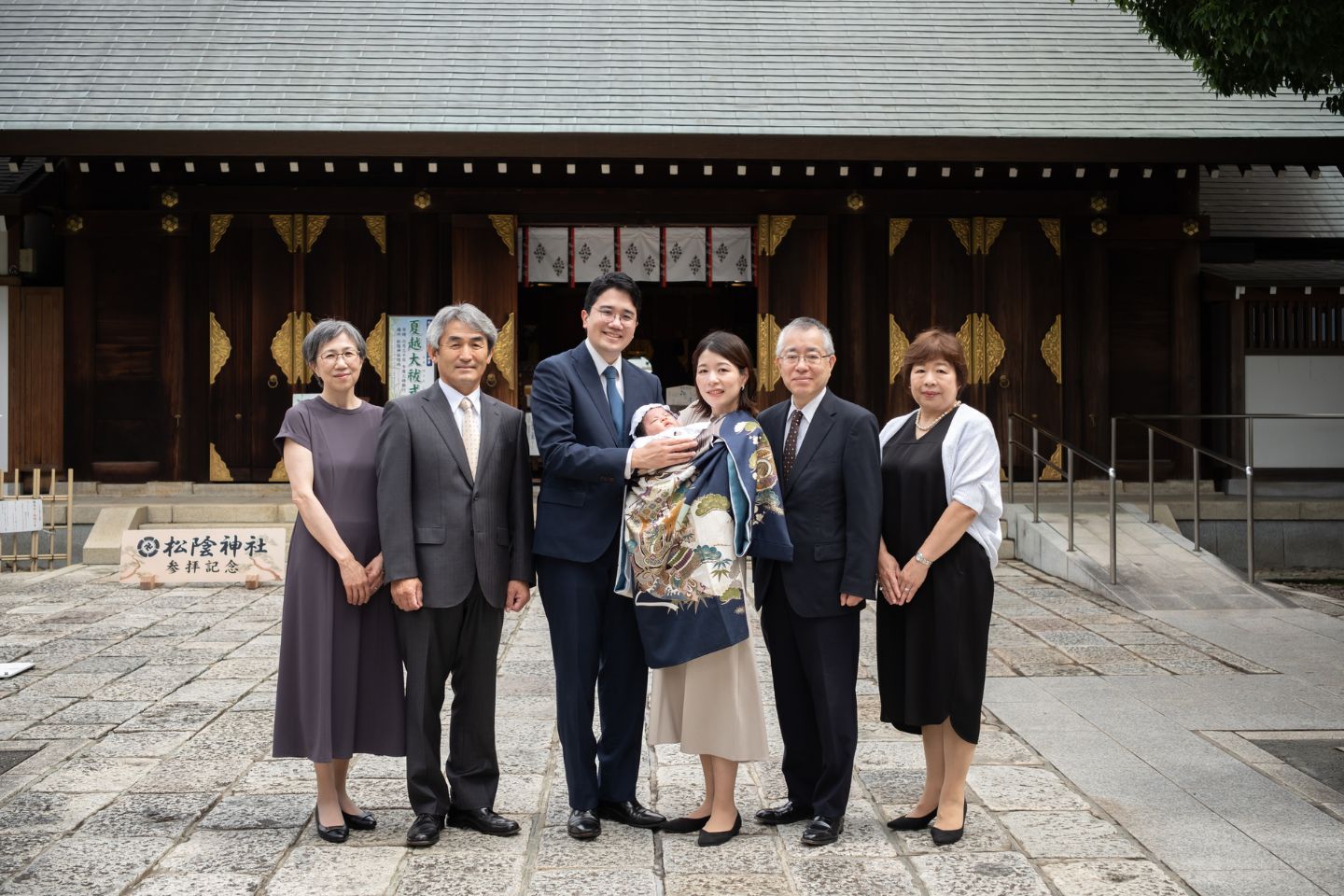 松陰神社　お宮参りの記念撮影