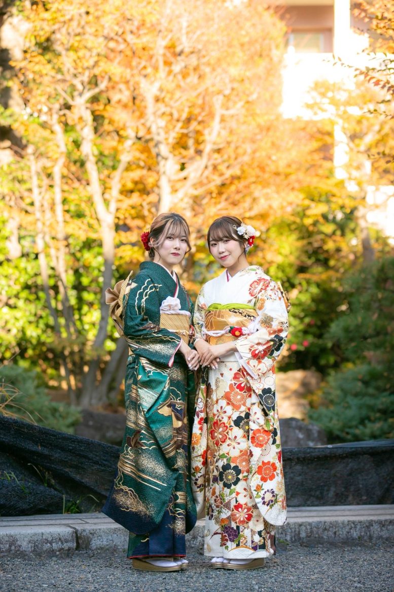 成人式 お友達と撮影