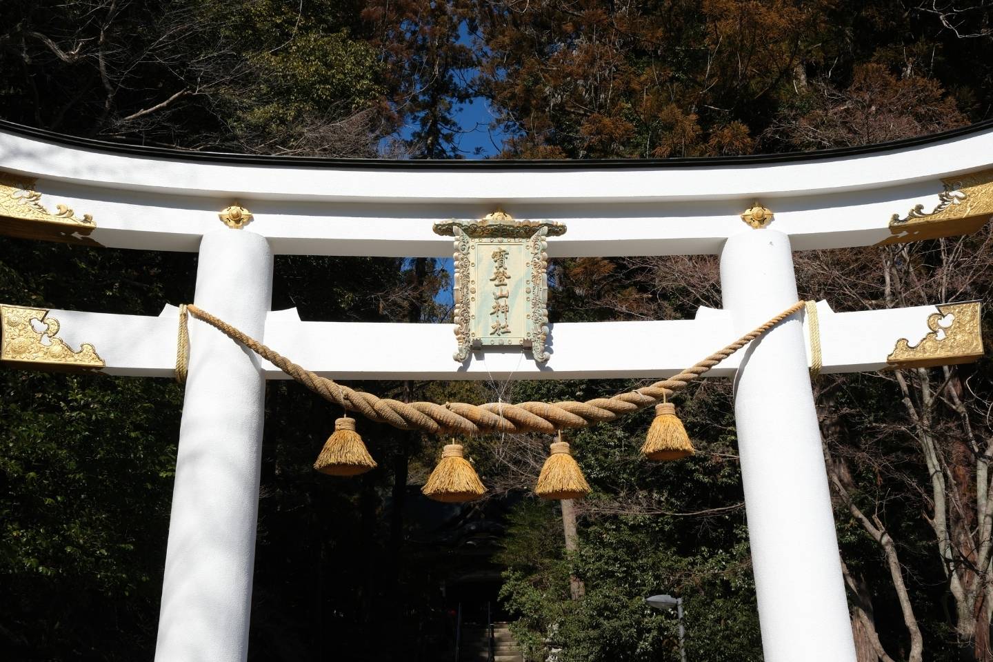 宝登山神社 鳥居と神額