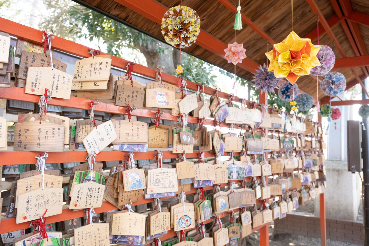 大原神社 絵馬掛け・御籤掛