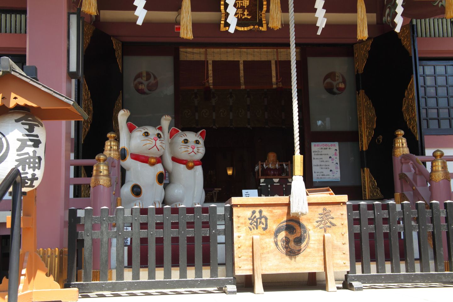 今戸神社 招き猫とお賽銭箱