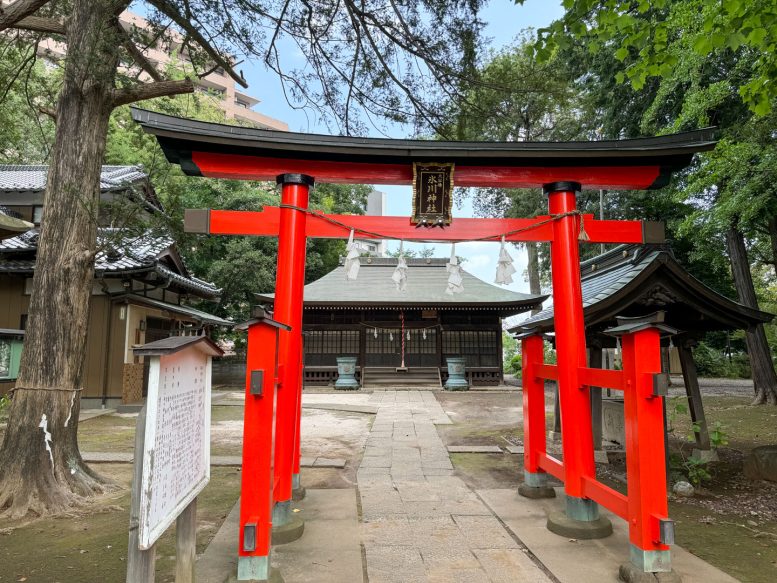 大谷場氷川神社 真っ赤な鳥居