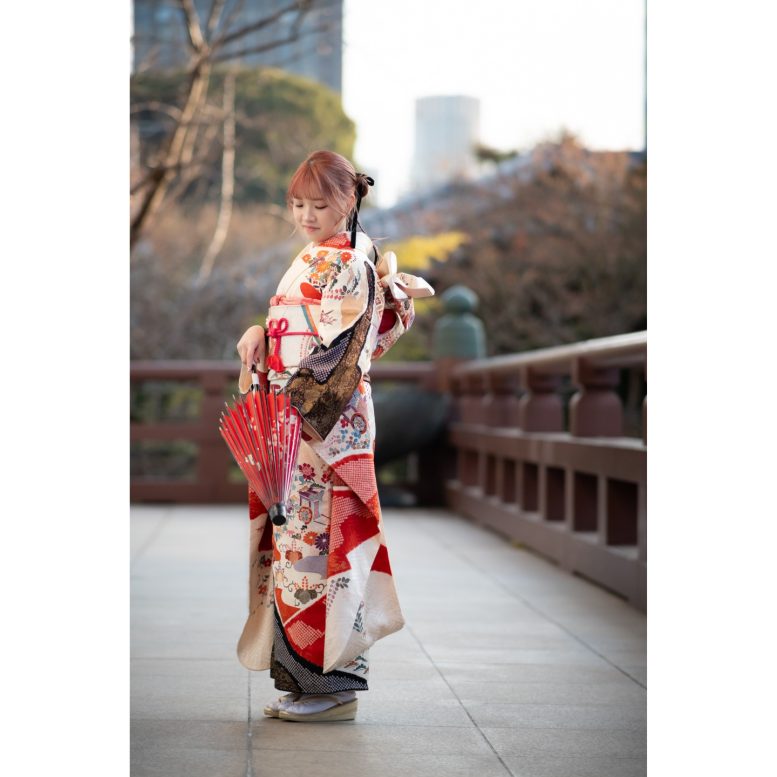 増上寺 成人式の前撮り撮影 女の子