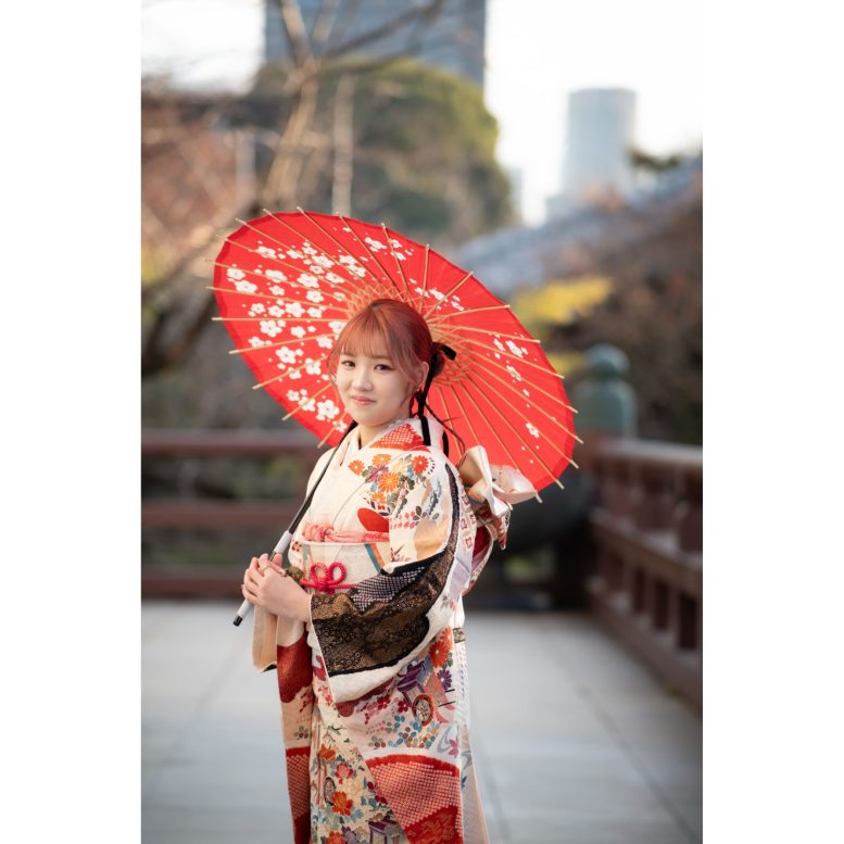 成人式のロケーション撮影 上半身アップ