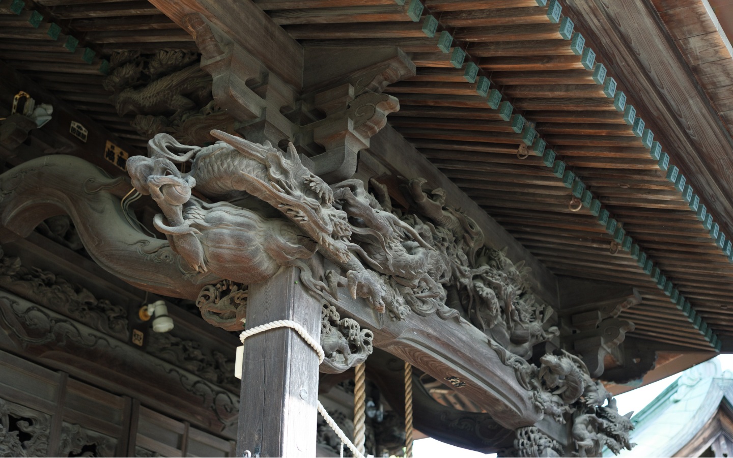 川崎 登戸稲荷社 社殿の彫刻